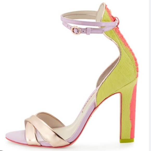 🌺 SOPHIA WEBSTER 👠 Nicole Hot Bubblegum Sandal, Sunny Lime size 38.5 - Picture 3 of 16
